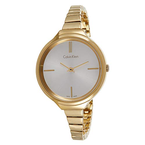  Shop Authentic Calvin Klein Lively White Dial Gold Steel Strap Watch for Women - K4U23526 - Luxxuri