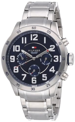  Shop Authentic Tommy Hilfiger Trent Chronograph Blue Dial Silver Steel Strap Watch for Men - 1791053 - Luxxuri