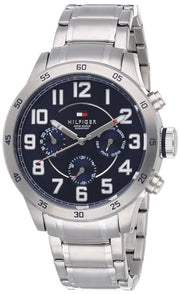  Shop Authentic Tommy Hilfiger Trent Chronograph Blue Dial Silver Steel Strap Watch for Men - 1791053 - Luxxuri