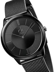  Shop Authentic Calvin Klein Minimal Black Dial Black Mesh Bracelet Watch for Men - K3M224B1 - Luxxuri