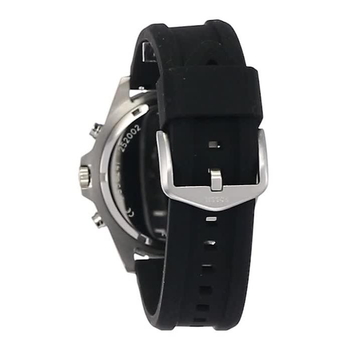  Shop Authentic Fossil Garrett Chronograph Black Dial Black Rubber Strap Watch for Men - FS5624 - Luxxuri