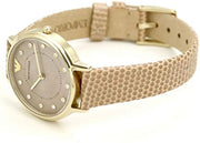  Shop Authentic Emporio Armani Kappa Quartz Mother of Pearl Taupe Dial Brown Leather Strap Watch For Men - AR11151 - Luxxuri