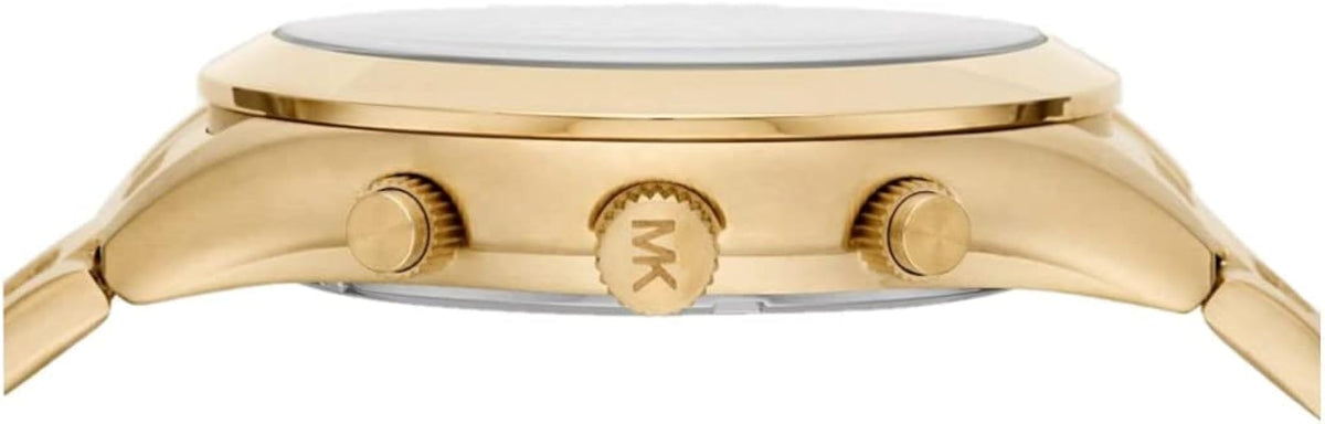  Shop Authentic Michael Kors Slim Runway Chronograph Gold Dial Gold Steel Strap Watch For Men - MK8909 - Luxxuri