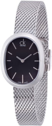  Shop Authentic Calvin Klein Incentive Black Dial Silver Mesh Bracelet Watch for Women - K3P23121 - Luxxuri