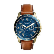  Shop Authentic Fossil Grant Sport Chronograph Blue Dial Brown Leather Strap Watch for Men - FS5268 - Luxxuri