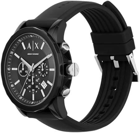  Shop Authentic Armani Exchange Outerbanks Chronograph Black Dial Black Silicone Strap Watch For Men - AX1326 - Luxxuri