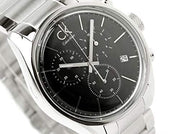  Shop Authentic Calvin Klein Masculine Chronograph Black Dial Silver Steel Strap Watch for Men - K2H27104 - Luxxuri