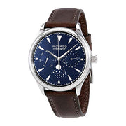  Shop Authentic Movado Heritage Moonphase Blue Dial Brown Leather Strap Watch For Women - 3650009 - Luxxuri