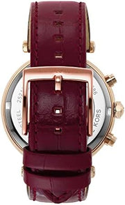  Shop Authentic Michael Kors Parker Chronograph Red Dial Red Leather Strap Watch For Women - MK6986 - Luxxuri
