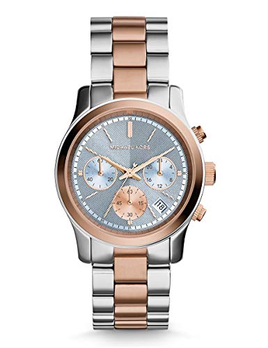  Shop Authentic Michael Kors Runway Chronograph Blue Dial Two Tone Steel Strap Watch For Women - MK6166 - Luxxuri