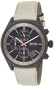  Shop Authentic Hugo Boss Grand Prix Chronograph Black Dial Grey Leather Strap Watch for Men - 1513562 - Luxxuri