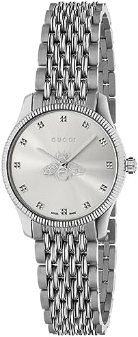  Shop Authentic Gucci G Timeless Quartz Silver Dial Silver Steel Strap Watch For Women - YA1265019 - Luxxuri