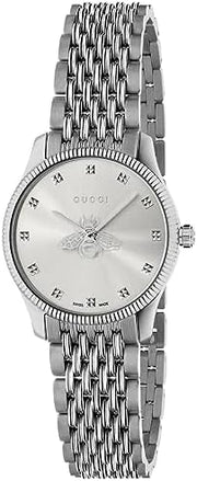  Shop Authentic Gucci G Timeless Quartz Silver Dial Silver Steel Strap Watch For Women - YA1265019 - Luxxuri