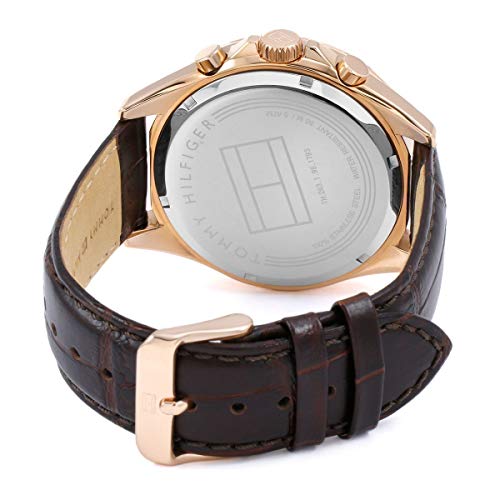  Shop Authentic Tommy Hilfiger Luke Quartz White Dial Brown Leather Strap Watch for Men - 1791118 - Luxxuri