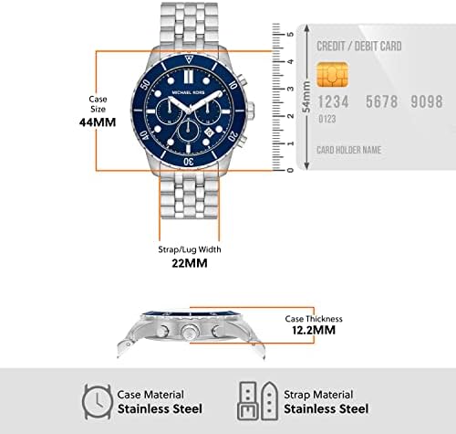  Shop Authentic Michael Kors Cunningham Chronograph Blue Dial Silver Steel Strap Watch For Men - MK8999 - Luxxuri
