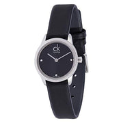  Shop Authentic Calvin Klein Minimal Black Dial Black Leather Strap Watch for Women - K3M231C4 - Luxxuri
