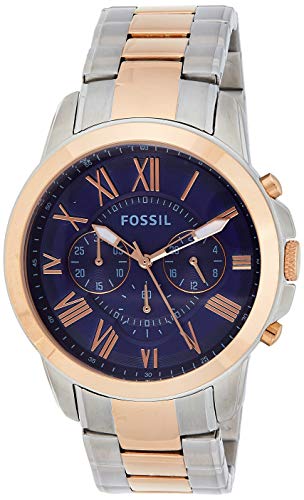  Shop Authentic Fossil Grant Chronograph Blue Dial Two Tone Steel Strap Watch for Men - FS5024 - Luxxuri