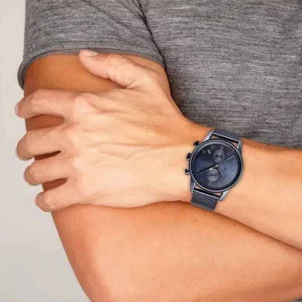  Shop Authentic Hugo Boss Navigator Chronograph Blue Dial Blue Mesh Bracelet Watch for Men - 1513538 - Luxxuri