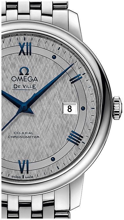  Shop Authentic Omega De Ville Prestige Co-Axial Grey Dial Silver Steel Strap Watch for Men - 424.10.40.20.06.002 - Luxxuri