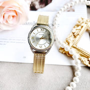  Shop Authentic Guess Whisper Silver Dial Gold Mesh Bracelet Watch for Women - W1084L2 - Luxxuri