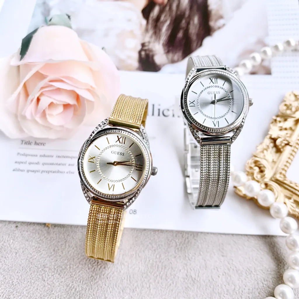  Shop Authentic Guess Whisper Silver Dial Silver Mesh Bracelet Watch for Women - W1084L1 - Luxxuri