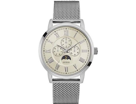  Shop Authentic Guess Delancy White Dial Silver Mesh Bracelet Watch for Men - W0871G4 - Luxxuri