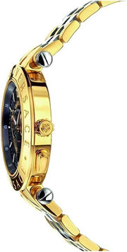  Shop Authentic Versace V-Race Quartz Black Dial Gold Steel Strap Watch For Men - VEBV00519 - Luxxuri