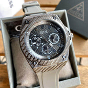  Shop Authentic Guess Legacy Grey Dial Grey Silicone Strap Watch For Men - W1048G1 - Luxxuri