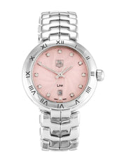  Shop Authentic Tag Heuer Link Diamonds Pink Dial Silver Steel Strap Watch for Women - WAT1415.BA0954 - Luxxuri