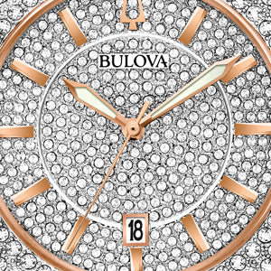  Shop Authentic Bulova Phantom Crystal Silver Dial Two Tone Steel Strap Watch for Men - 98B324 - Luxxuri