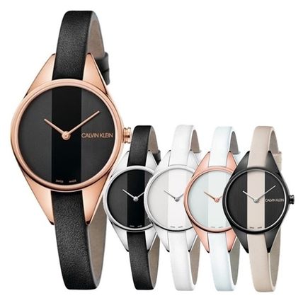  Shop Authentic Calvin Klein Rebel White Grey Dial White Leather Strap Watch for Women - K8P236L6 - Luxxuri