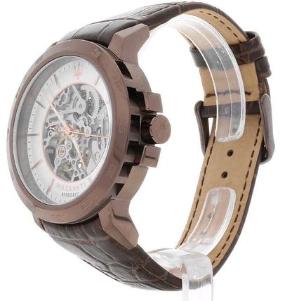  Shop Authentic Maserati Ingegno Automatic White Skeleton Dial Brown Leather Strap Watch For Men - R8821119003 - Luxxuri