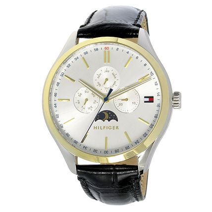  Shop Authentic Tommy Hilfiger Oliver Analog Silver Dial Black Leather Strap Watch for Men - 1791305 - Luxxuri