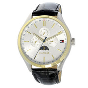  Shop Authentic Tommy Hilfiger Oliver Analog Silver Dial Black Leather Strap Watch for Men - 1791305 - Luxxuri