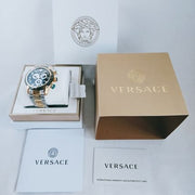  Shop Authentic Versace V-Ray Chronograph Black Dial Two Tone Steel Strap Watch For Men - VE2I00421 - Luxxuri