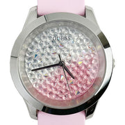  Shop Authentic Guess Crush Crystals Silver Dial Pink Rubber Strap Watch for Women - W1223L1 - Luxxuri