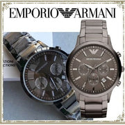  Shop Authentic Emporio Armani Classic Chronograph Grey Dial Grey Steel Strap Watch For Men - AR2454 - Luxxuri