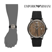  Shop Authentic Emporio Armani Luigi Analog Brown Dial Black Leather Strap Watch For Men - AR11156 - Luxxuri