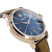  Shop Authentic Maserati Epoca Blue Dial Brown Leather Strap Watch For Men - R8851118001 - Luxxuri