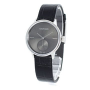  Shop Authentic Calvin Klein Accent Black Dial Black Leather Strap Watch for Women - K2Y231C3 - Luxxuri