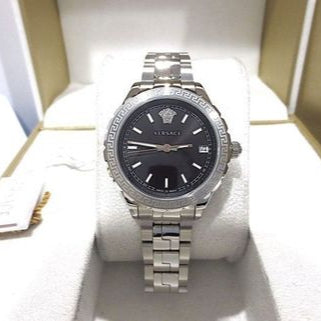  Shop Authentic Versace Hellenyium Black Dial Silver Steel Strap Watch for Women - V12020015 - Luxxuri