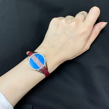  Shop Authentic Calvin Klein Rebel Blue Maroon Dial Maroon Leather Strap Watch for Women - K8P231UN - Luxxuri