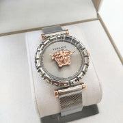  Shop Authentic Versace Palazzo Empire Silver Dial Silver Mesh Bracelet Watch for Women - VEDV00419 - Luxxuri