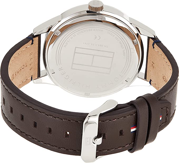  Shop Authentic Tommy Hilfiger Austin Grey Dial Brown Leather Strap Watch for Men - 1791637 - Luxxuri