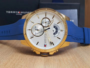  Shop Authentic Tommy Hilfiger Decker White Dial Blue Rubber Strap Watch for Men - 1791353 - Luxxuri