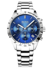  Shop Authentic Hugo Boss Talent Blue Dial Silver Steel Strap Watch for Men - 1513582 - Luxxuri