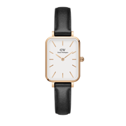  Shop Authentic Daniel Wellington Quadro White Dial Black Leather Strap Watch For Women - DW00100434 - Luxxuri