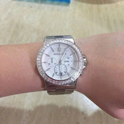  Shop Authentic Michael Kors Dylan Glitz Chronograph White Dial Silver Steel Strap Watch For Women - MK5411 - Luxxuri