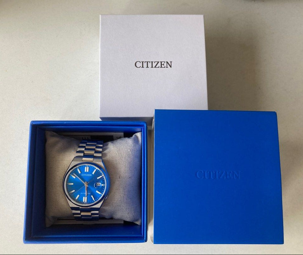  Shop Authentic Citizen x Pantone Automatic Blue Dial Silver Steel Strap Watch For Men - NJ0158-89L - Luxxuri