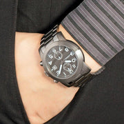  Shop Authentic Marc Jacobs Larry Chronograph Black Dial Gunmetal Grey Steel Strap Watch for Men - MBM5031 - Luxxuri